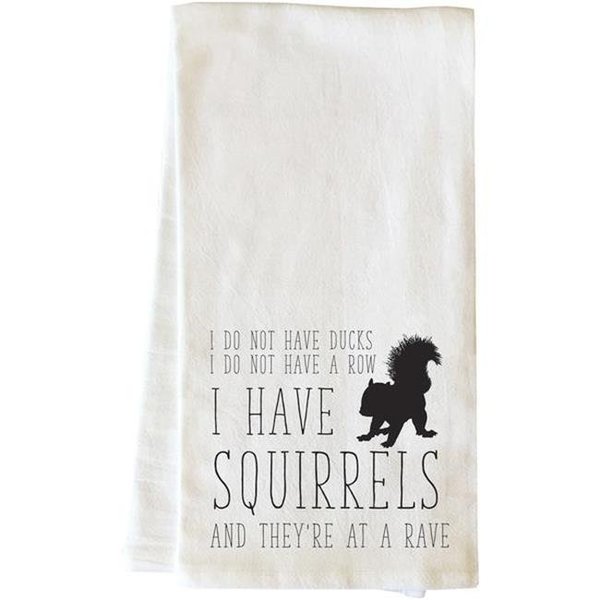 One Bella Casa One Bella Casa 82870TW I Have Squirrels Tea Towel - Black 82870TW